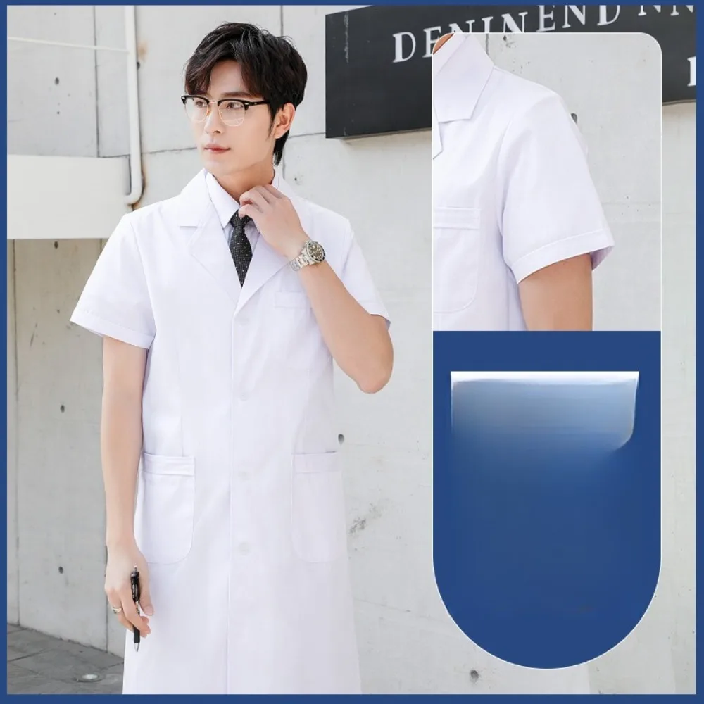 Food Factory Short Sleeve Lab Coat Comfortable Breathable Multipurpose Work Uniform
