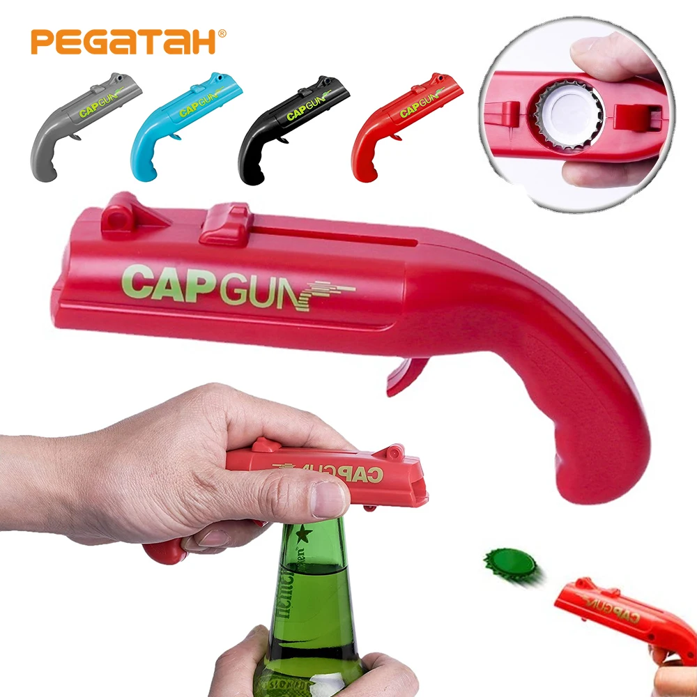 Cap Gun Beer Bottle Opener Portable Beverage Drinking Opening Gun Cap Launcher Kitchen Party