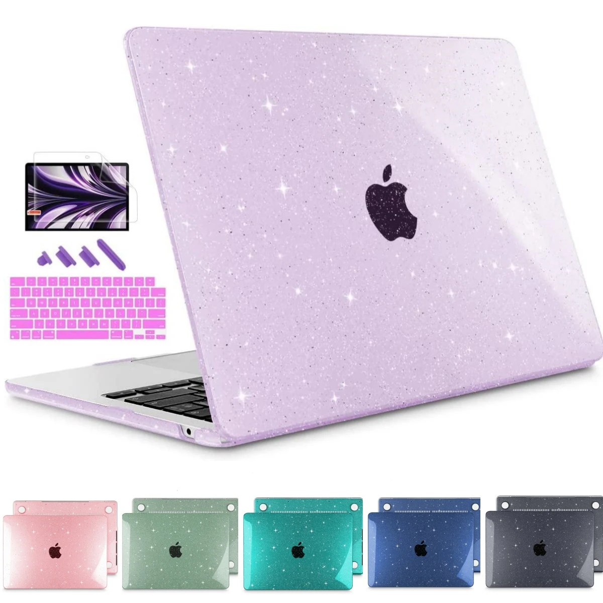Capa de Cristal em pó Cintilante para Macbook Air Pro 13 A2681 A2337 A2338 m2 m1 14 16 2023 m3 A2289 Retina m2 2023 2023