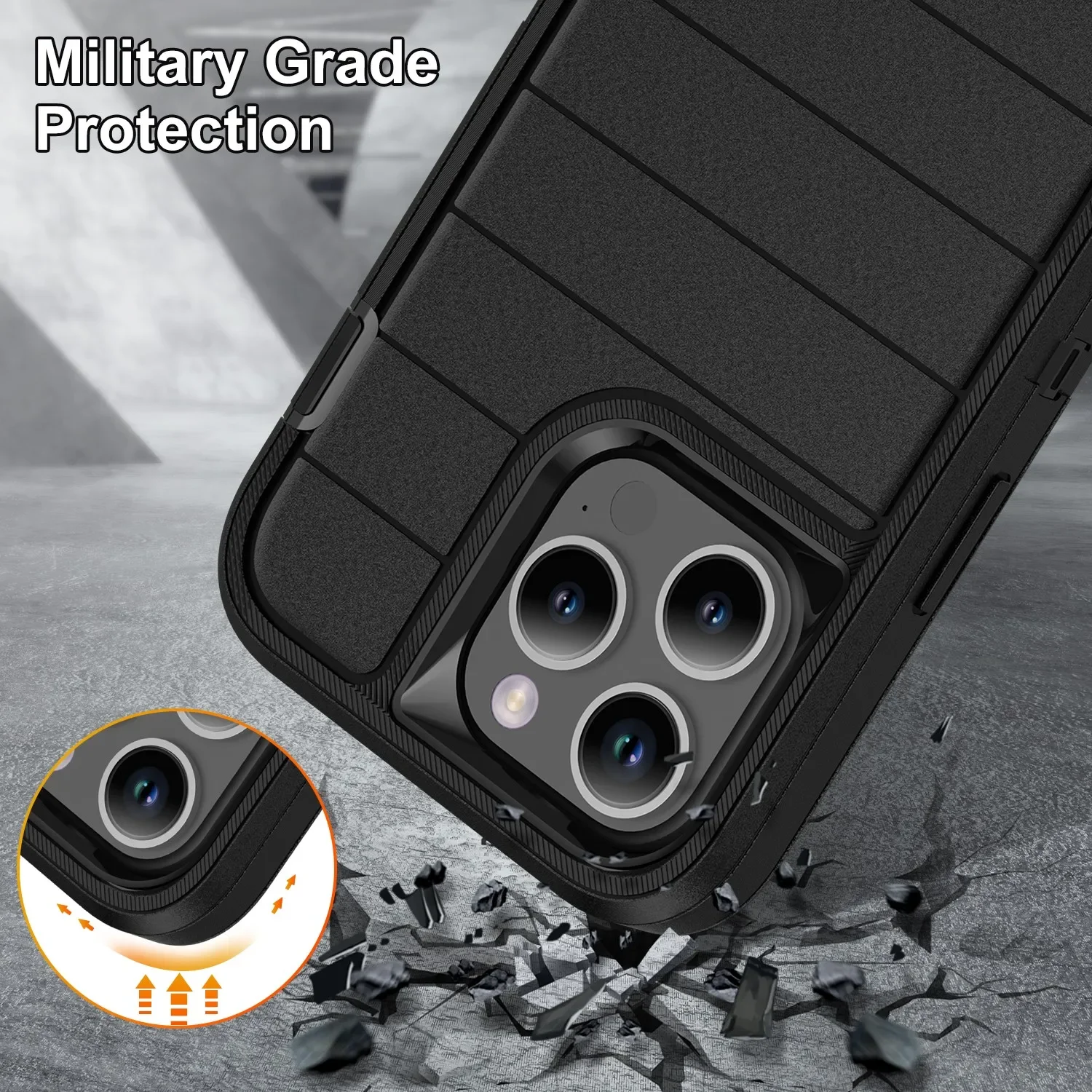 Heavy Duty Shock Absorption Full Body Protective Silicone Rubber Phone Case