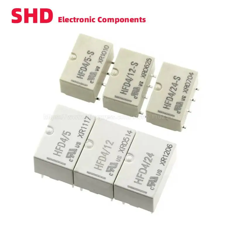 5 Pz Hfd4/3 Hfd4/5 Hfd4/12 Hfd4/24 Hfd4/4.5-S -S1R Hfd4 3V 4.5V 5V 12V 24V Hfd4-V Dip Smd 8Pin 2A Comunicazione Segnale Fai Da Te Relè