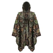 

3D Camouflage Suits Sniper Hunting Clothes Birdwatching Set Ghillie Suit Leaves Poncho Cloak Stealth Cloak Uniforme Militar