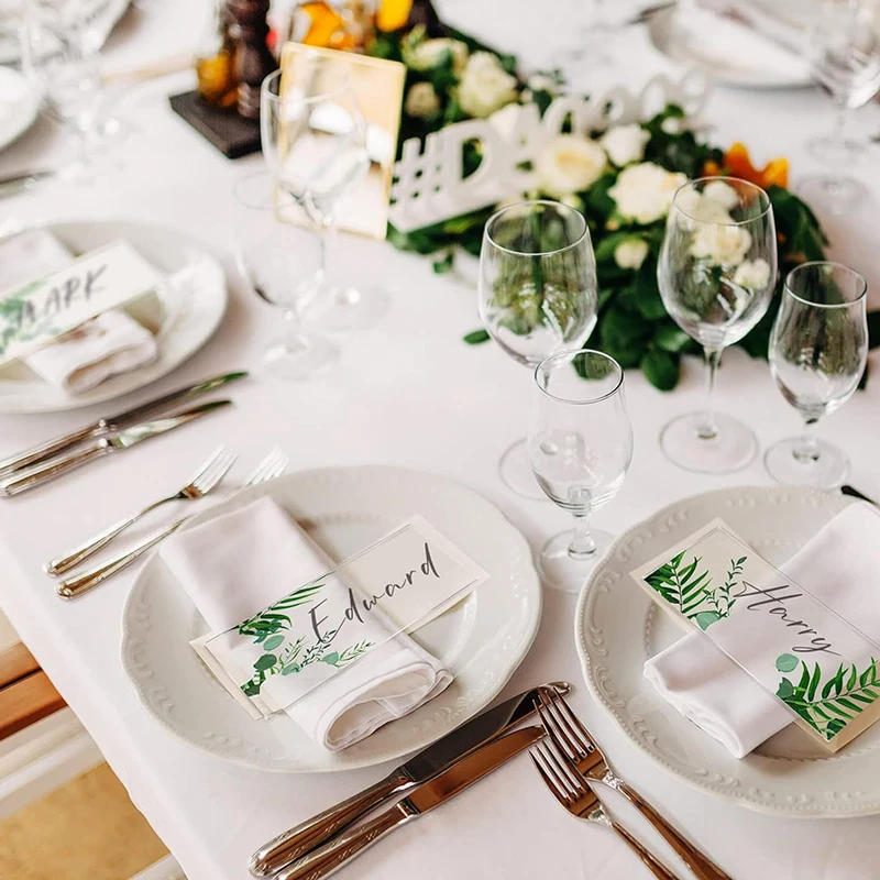 20/50Pcs Clear Acrylic Table Place Card Wedding Supplies Transparent Seating Cards Sign Guest Names Tag Party DIY Decoration