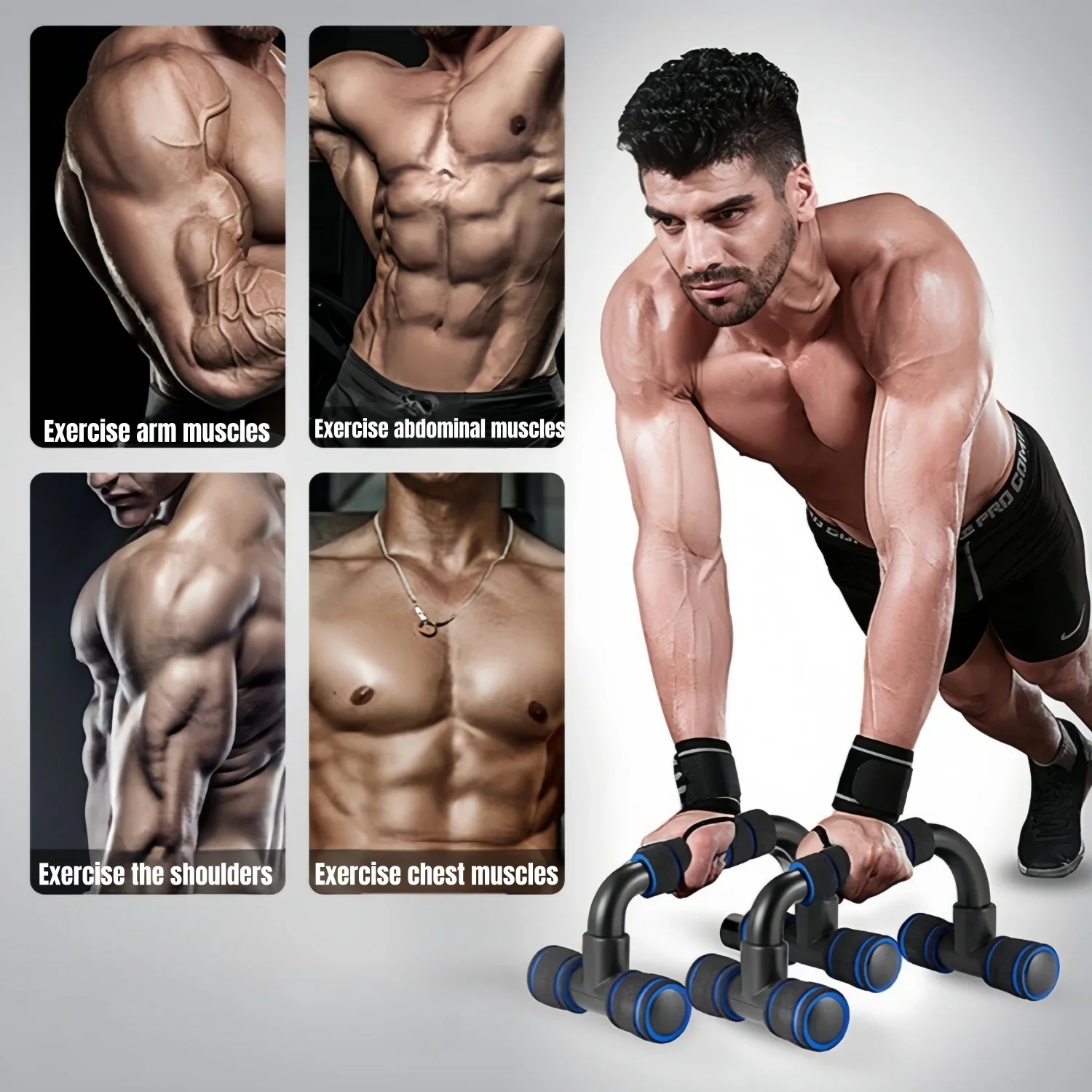 I-shape H-shaped Push-up Support Sponge Sleeve for Chest Muscle Training Indoor Body-building Arm Strength Training Support