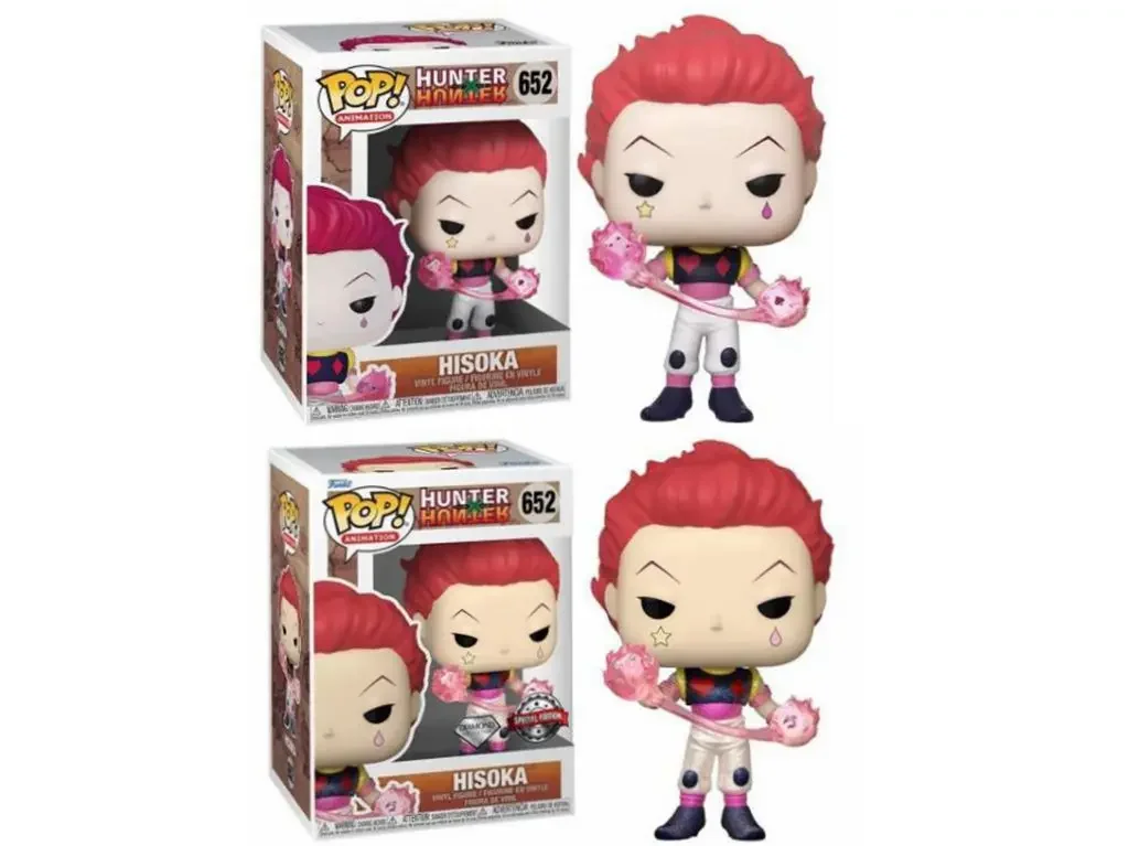 thumbnail image 2 of Funko pop Hisoka con cabello rojo n.° 652, modelo de PVC, figura de vinilo coleccionable, edición limitada, juguetes para muñecas de la convención de verano de 2023, 2 of 5