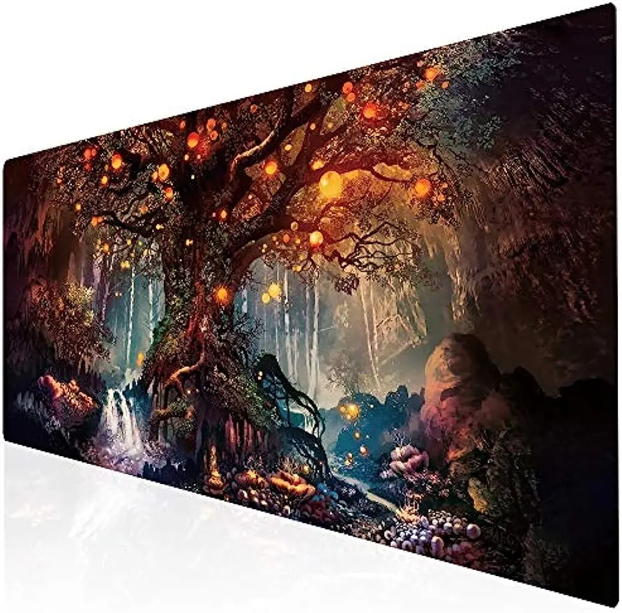 

Extended Gaming Mouse Pad Portable Mat for Keyboard Mouse with Stitched Edges Non-Slip Rubber Base Mousepad 35.4"x15.7 inch