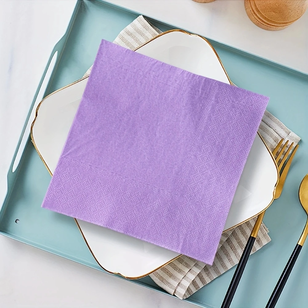 Description Picture 4 of item20pcs/lot Candy Color Paper Disposable Napkin Party Table Setting Paper Cafe Mouth Cloth Paper Placemat Dish Decoration Tissue