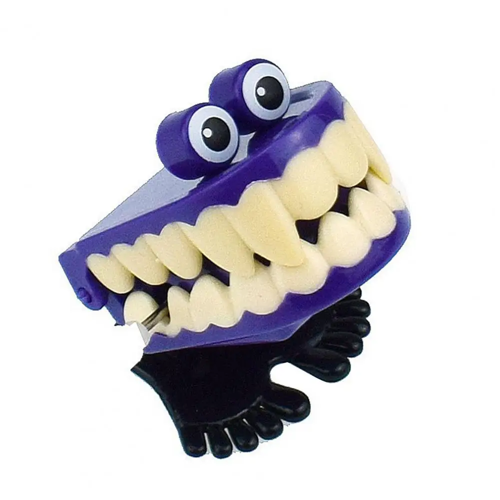 Clockwork Jumping Toy Clockwork Jumping Denture Clockwork Toy Big Eyes Jumping Denture Educational Mechanical Toy Halloween Prank Decoration Gift