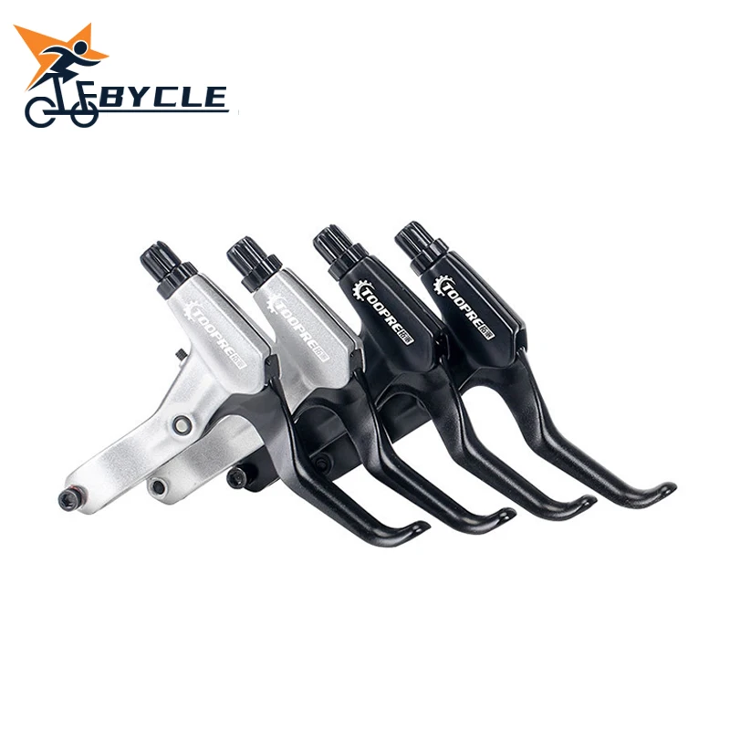 

MTB Road Bike Brake Lever Parts Aluminum Alloy Black Bicycle Handle 4-Finger Left & Right With Bell V Brake Bicycle Accessories