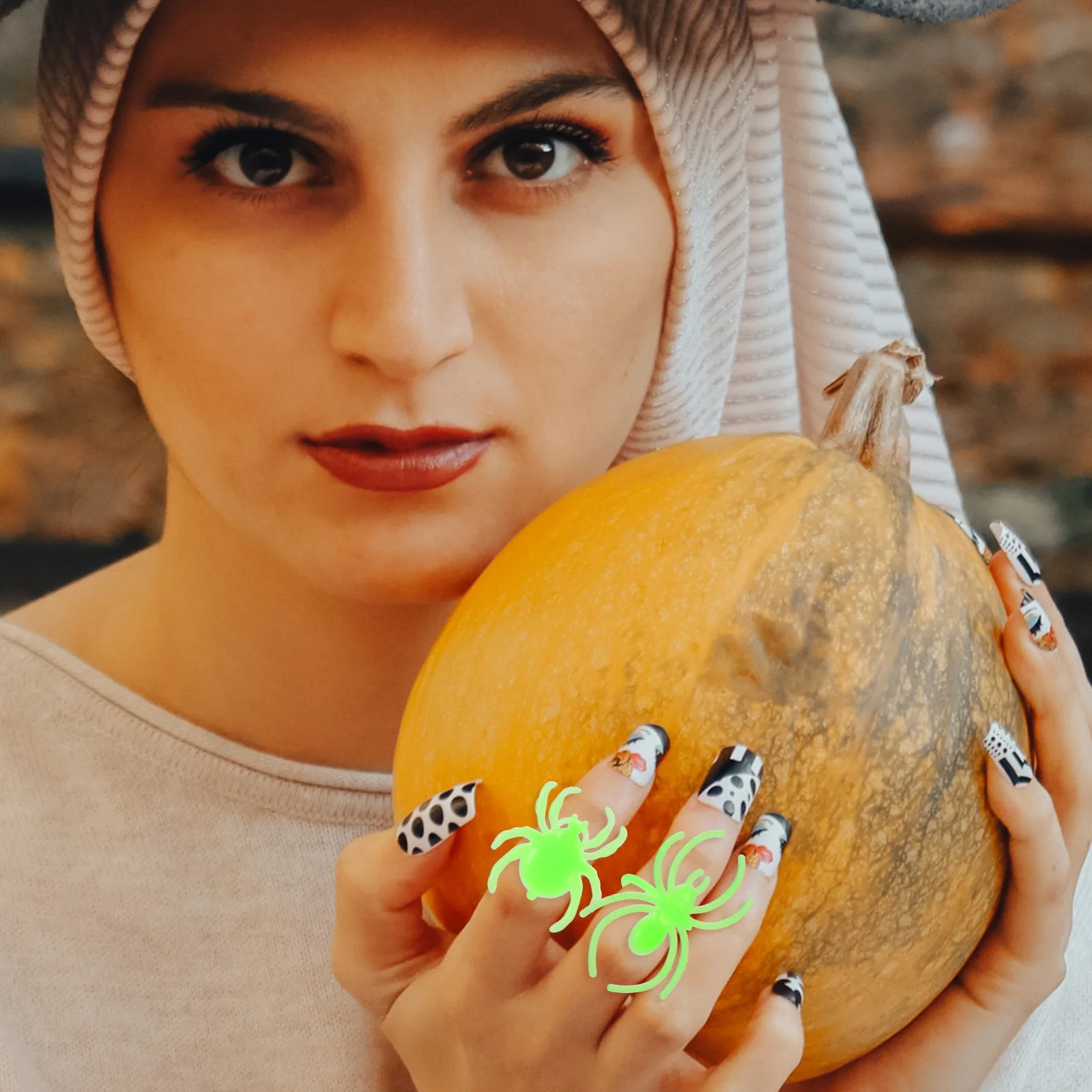 24 Pcs Accessories Prom Luminous Insect Ring Child Childrens Toys Colorful Rings Halloween Party Plastic Light up Glow