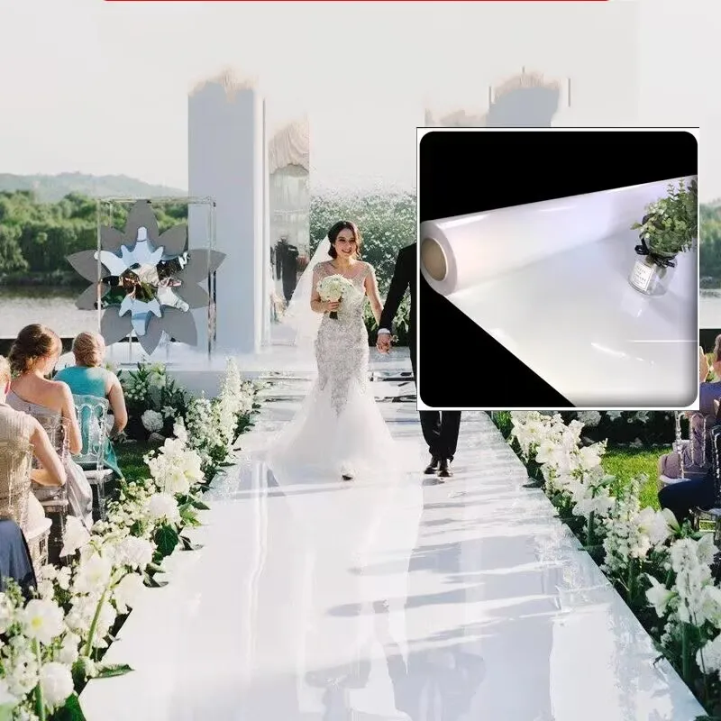 White Themes Wedding Centerpieces Mirror Carpet Aisle Runner 0.2mm Thicker For Party Stage Decorations