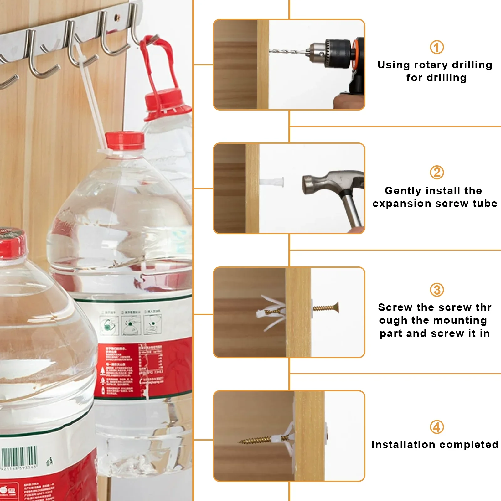 Description Picture 5 of item25 Sets Of Nylon Expansion Drywall Anchoring Kit With Galvanized Carbon Steel Screws, Self-Drilled Wall, Special For Drywall