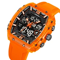 LOQNCE Sports Watches Fashion Men Watches 50m Waterproof Rectangle LED Big Dial Display Digital Watches LED Wristwatches Men 1