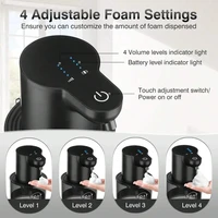 400ML Touchless Wall Mounted Desktop 4 Levels Adjustable Rechargeable Intelligent Automatic Sense ห้องน้ำห้องครัวเครื่องจ่ายสบู่เหลว 4