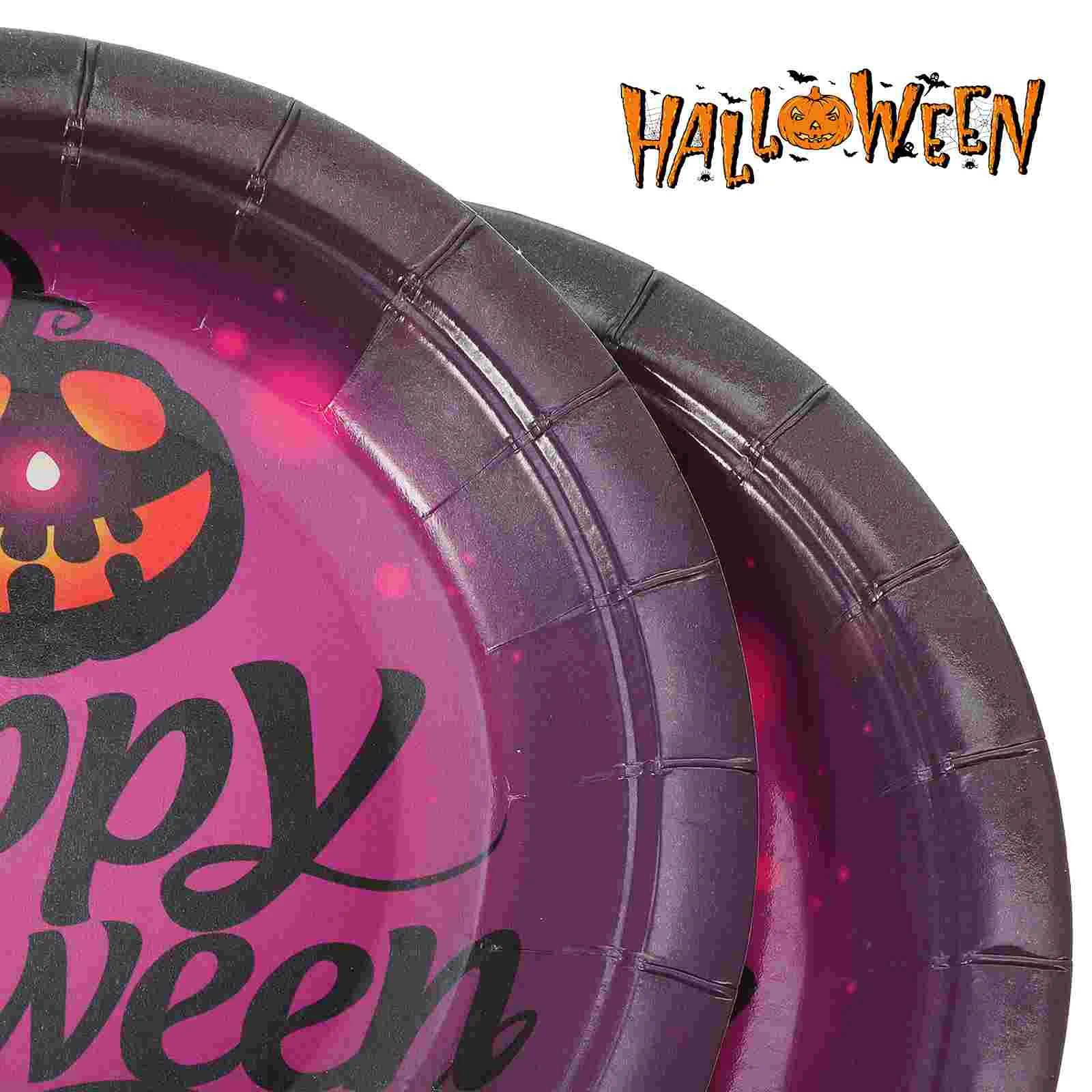 20 Pcs Halloween Party Decor Scary Skull Plate Disposable Cutlery Carnival Supplies Paper Dinner Plates
