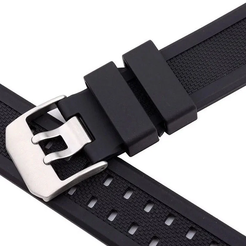 Cinturino Di Ricambio In Gomma Per Orologio Casio Luminox (Modelli 3050, 8800, 3950) - Larghezza 23 Mm Con Fibbia Nera E Attrezzo Incluso