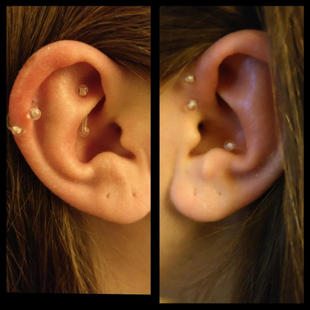 Klare Ohrringe Kunststoff ohrringe für den Sport 16g Knorpel Ohr stecker Helix Tragus Piercing Lippen ringe Labret Halter für die Arbeits chirurgie – Detail 6