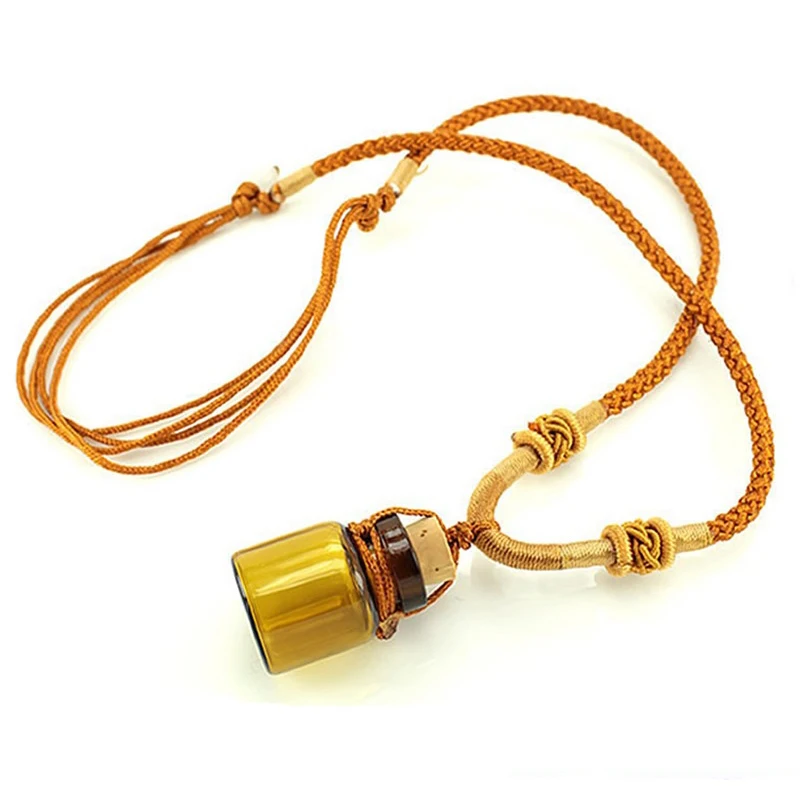 2PCS Cork Wishing bottle Necklace Essential Oil Vial Jewelry With Adjustable Cord DIY Accessory Gift |