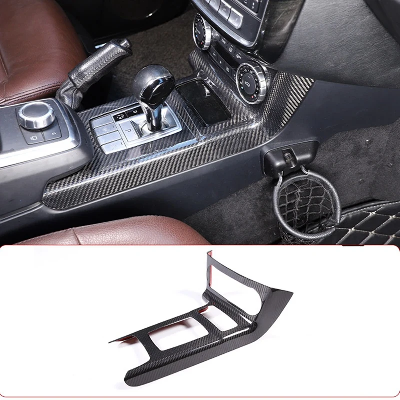 

For Mercedes Benz G Class W463 2012-2018 Dry Carbon Fiber Car Central Control Gear Panel Trim Cover Accessories