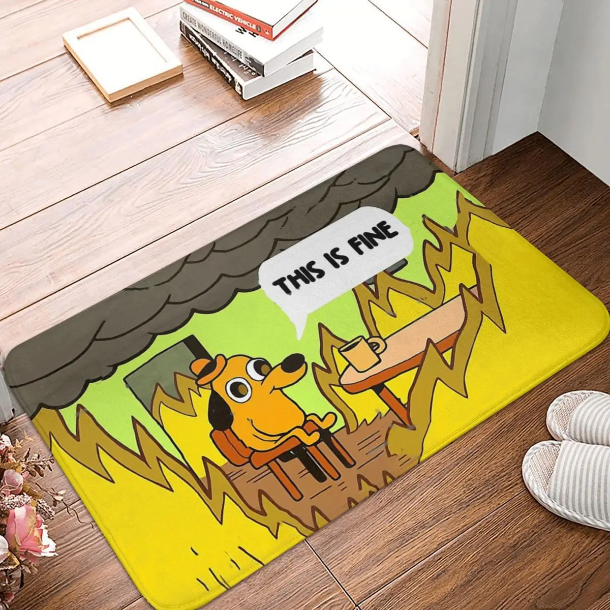 Bitcoin Cryptocurrency Miners Meme Room Mat This Is Fine Dog Fire Meme  Doormat | eBay Australia