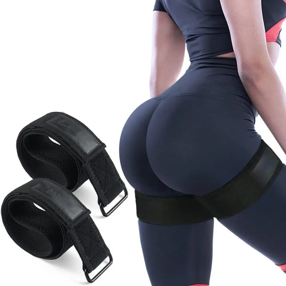

2 Pcs Thigh Straps Elastic Compression Bands Weightlifting Fitness Thigh Straps Restriction Bands For Leg Muscle Training