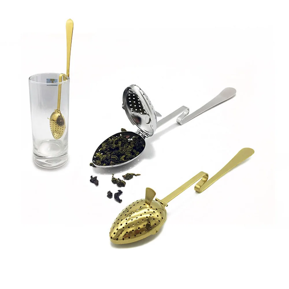 Stainless Steel Tea Filter Long Grip Spoon Hanging Loose Tea Leaf Infuser Water Drops Shaped Mesh Strainer tea infuser tea strainer tea filter