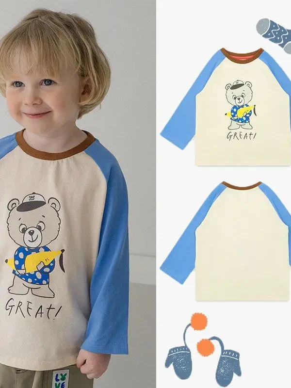 

Jenny&Dave Spot 2023 Autumn New Product Nordic Edition Trendy Children's and Men's Casual Children's Wear Cotton Raglan Sleeve S