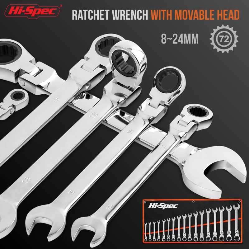 Adjustable Torque Ratchet Spanner Set 8–19mm 5