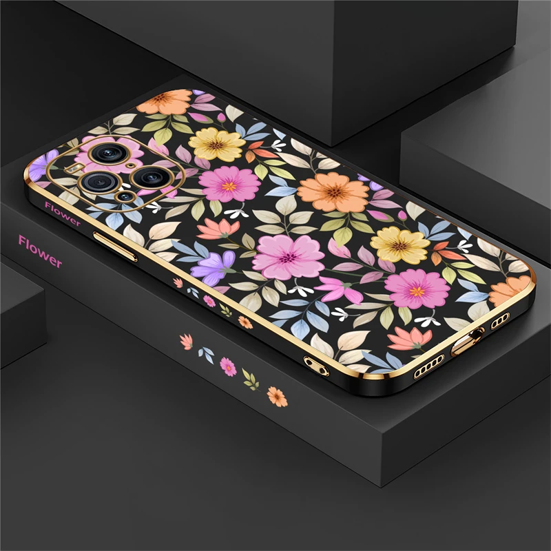 Elegant Silicone Phone Case - Soft Plating Flower Shockproof Cover