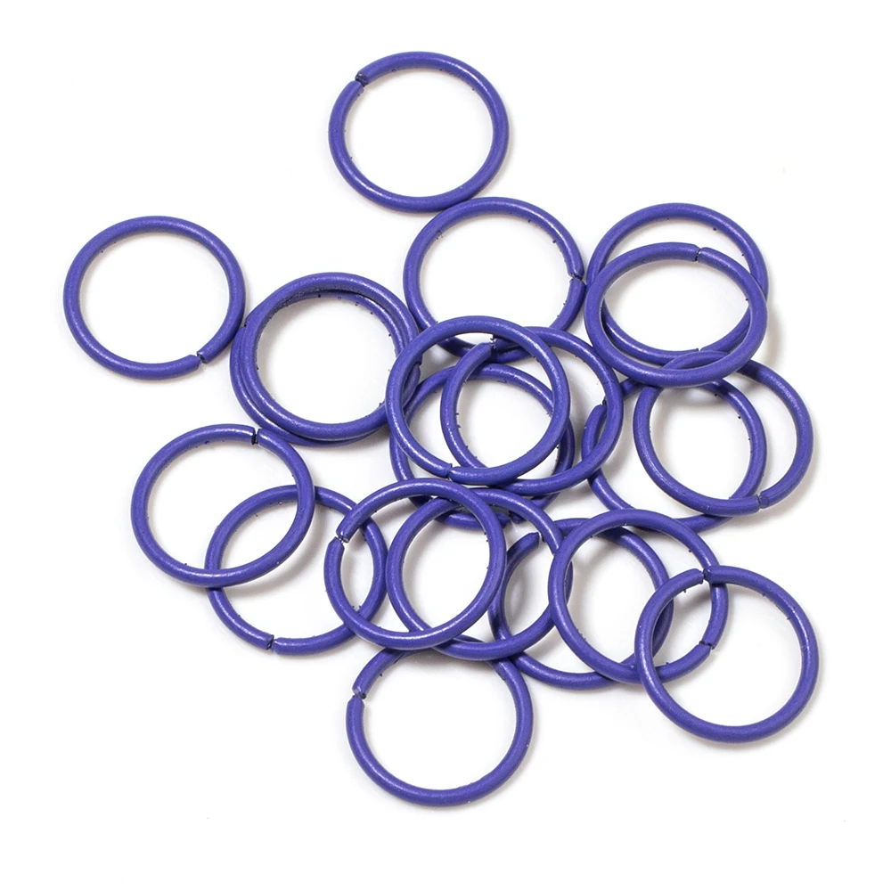 Colorful Metal Single Loop Rings for DIY Jewelry Making - 50pcs Assortment