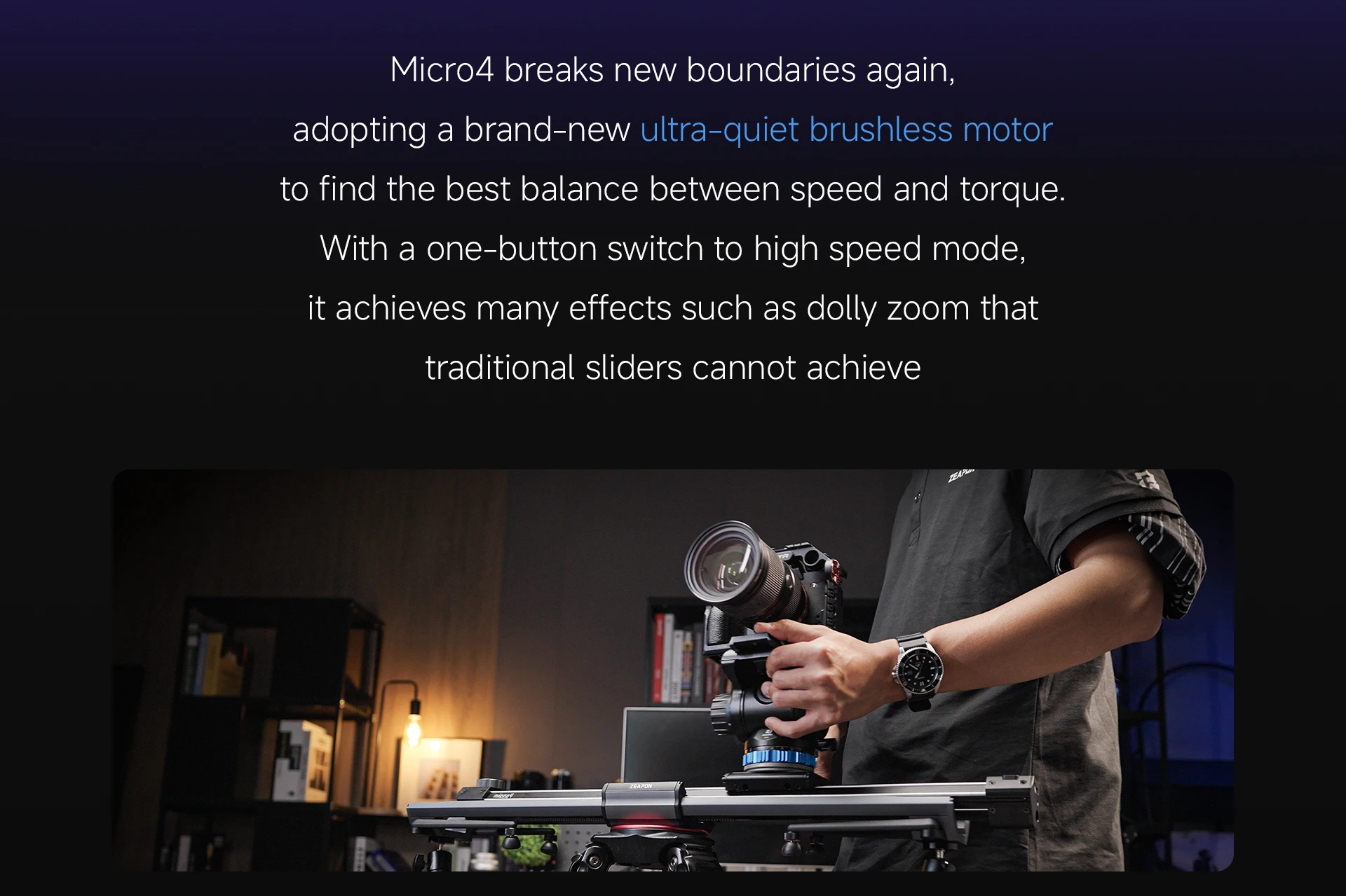 ZEAPON Micro 4 E500 E700 E1000 Multi-axis Motorized Slider for DSLR Camera Video