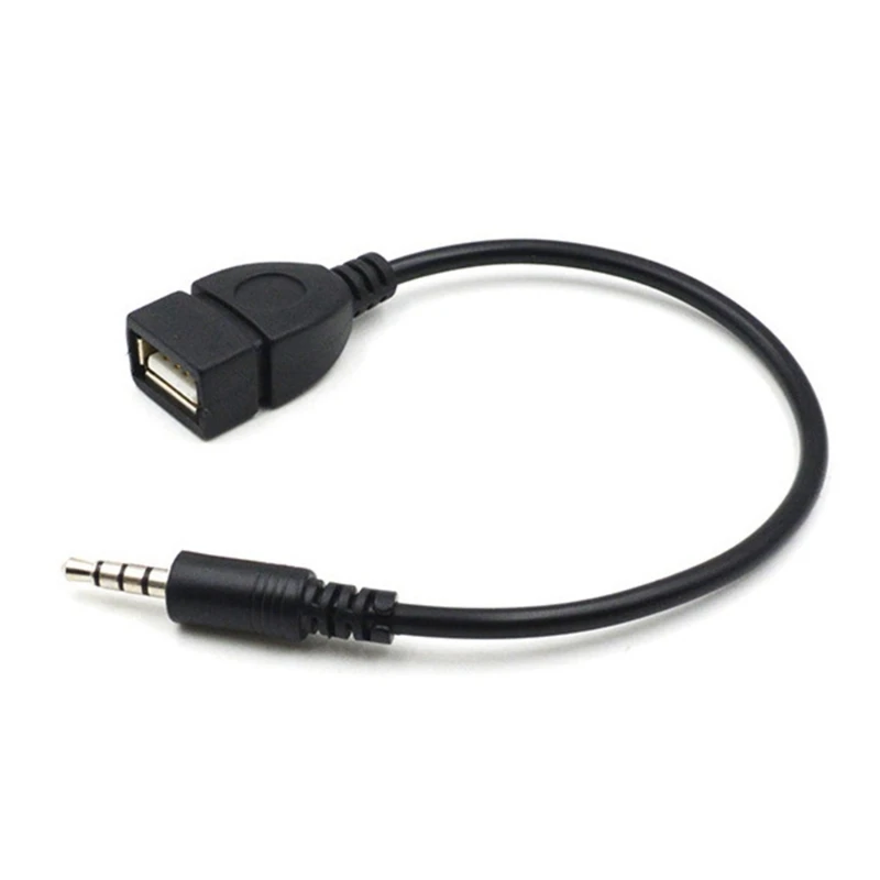 

Upgraded AUX to USB Adapter Music Car Stereo Male Plug to USB Female Cord Converter Cable Disk Aux Cable