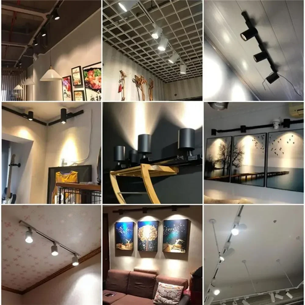 Led Track Light Spot 220V COB Ceiling Track Lamp Rail Lighting System Set Rails Spot For Clothing Shop Living Room Store Home 4