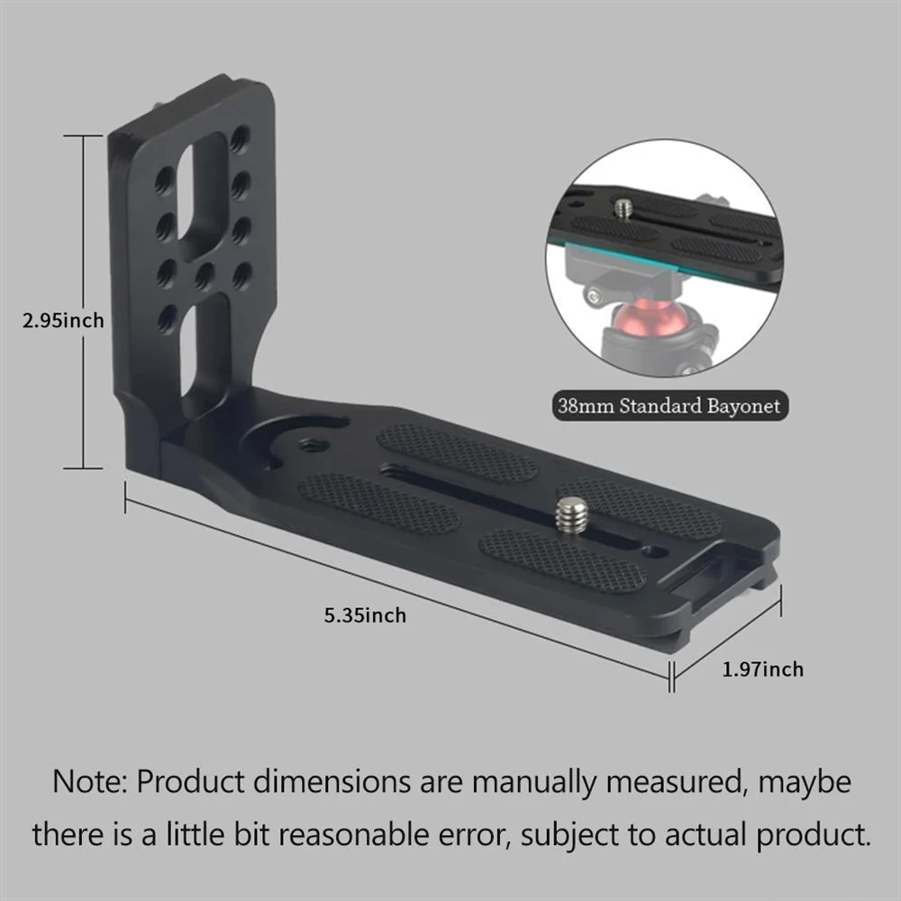 DSLR Camera L Bracket Quick Release Plate Vertical Horizontal Video Switching Compatible Canon Nikon Sony Aluminum