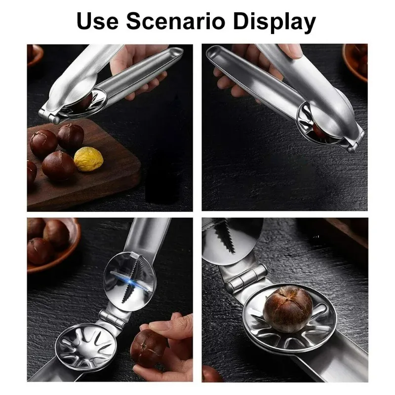 Stainless Steel Nutcracker Tool Heavy Duty Nut Cracker for Chestnuts Walnuts Hazelnuts Pecan Almonds Sheller Kitchen Gadget