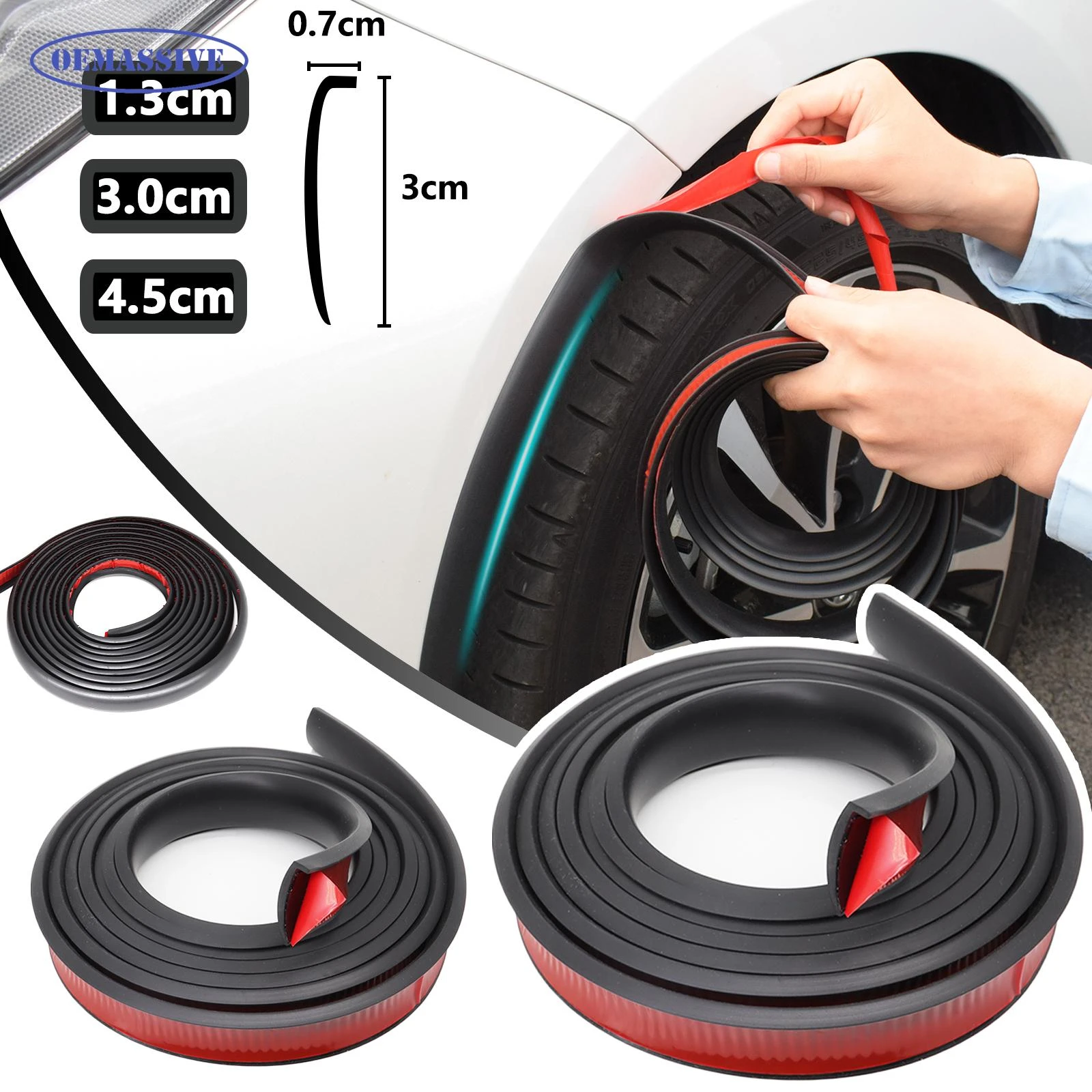 OEMASSIVE 3Meter Car Fender Flares Wheel Protector Arch Wing Extenders