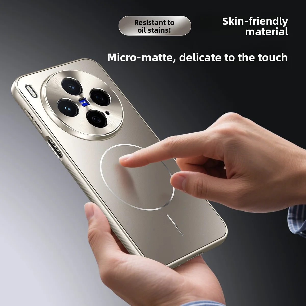 Matte Plating Magnetic Shockproof Phone Case with Metal Lens Protection