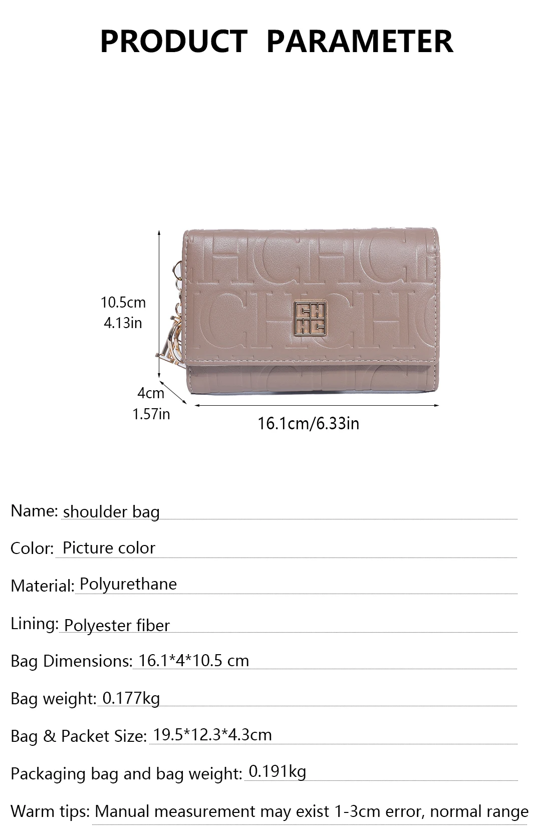 CH Damen-Geldbörse mit geprägtem Schriftzug, eleganter Kartenhalter mit Klappe, Münzbörse mit Schlüsselanhänger, modische Clutch-Geldbörse für den täglichen Gebrauch – Detail 2