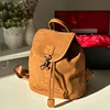 BEAUTODAY Brown Bags Women Flannel PU Solid Color Metal Buckle Retro Style Trend 2023 Versatile Ladies Backpacks 63009 2
