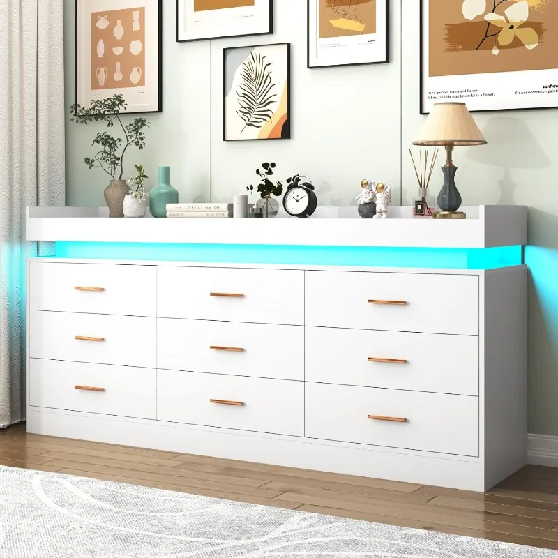 Dresser with LED Light