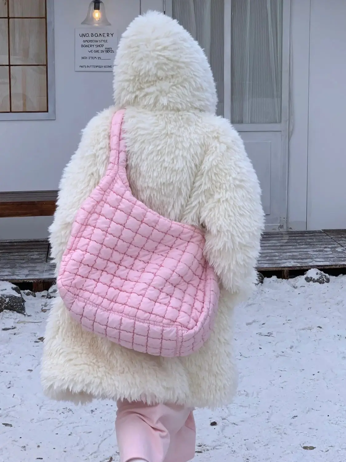 KoreanFashionCloudCrossbodyBagForWomenPaddedCottonHobos