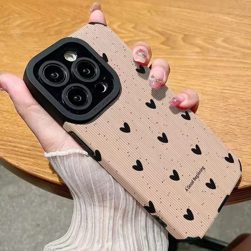 

Cute Love Heart Couples Camera Protection Case For iPhone 11 12 13 14 Pro Max 15 Pro Max X XR XS Max 7 8Plus Soft TPU Back Cover
