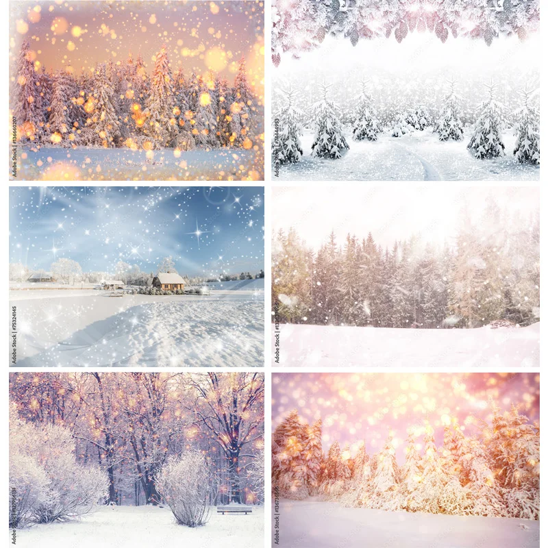 

Winter Natural Scenery Photography Background Forest Snowflake Landscape Travel Photo Backdrops Studio Props 22108 DJXJ-01