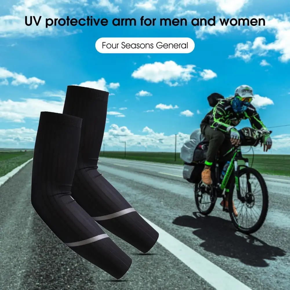 

1 Pair Comfortable Cycling Sleeves High Elasticity Soft Arm Protection Sleeves Sun Protection Arm Sleeves