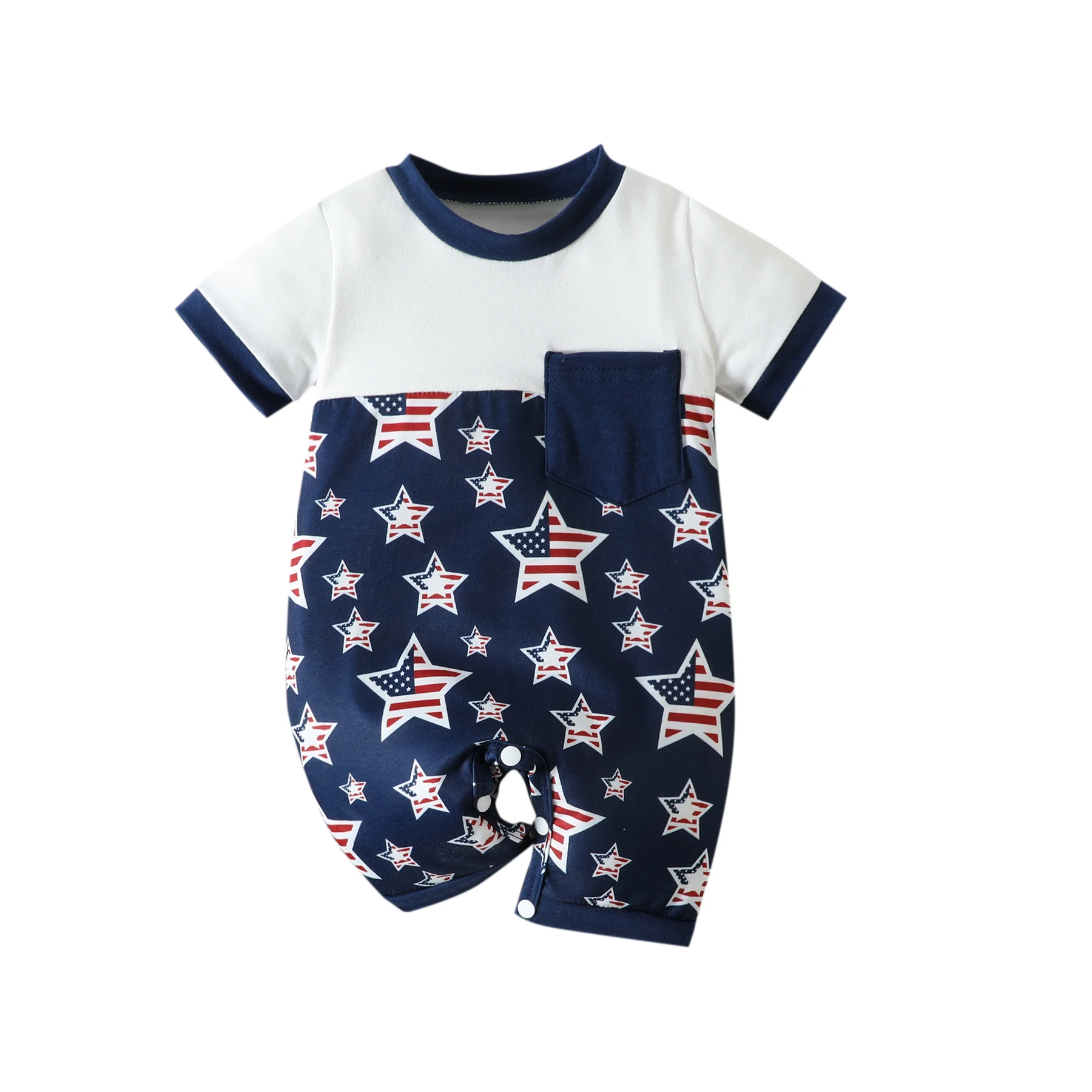

4th of July Toddler Baby Girl& Boy Romper American Flag Bodysuit Jumpsuit Independecen Day Outfit Set