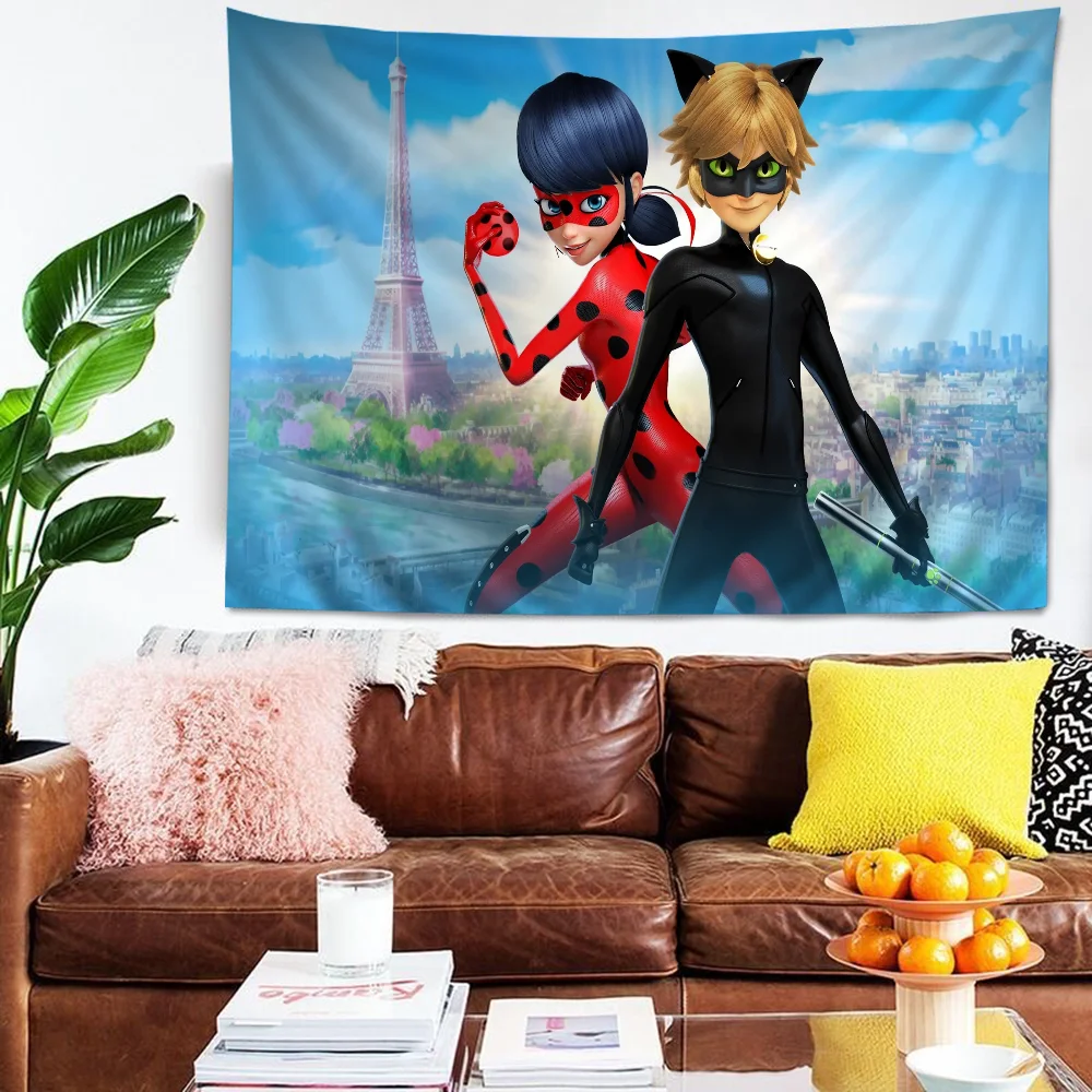 Gioco M-Miraculous Tapestry Anime Tapestry Hanging Tarot Hippie Wall Tappeti Dormitorio Wall Hanging Sheets