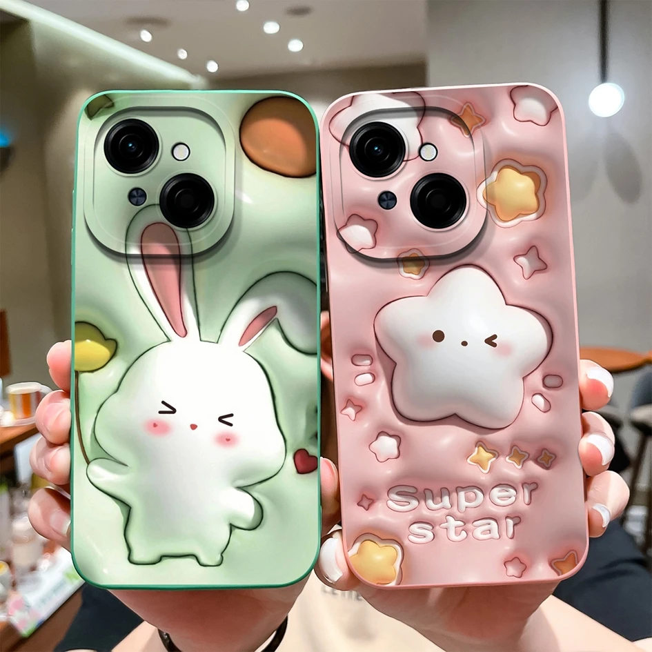 Colorful Pattern Liquid Silicone Case with Lens Protection