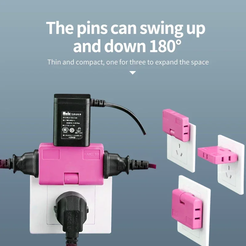 Extension Plug 3 In 1 Electrical Adapter 180 Degree Rotation Adjustable Mini For Mobile Phone Charging