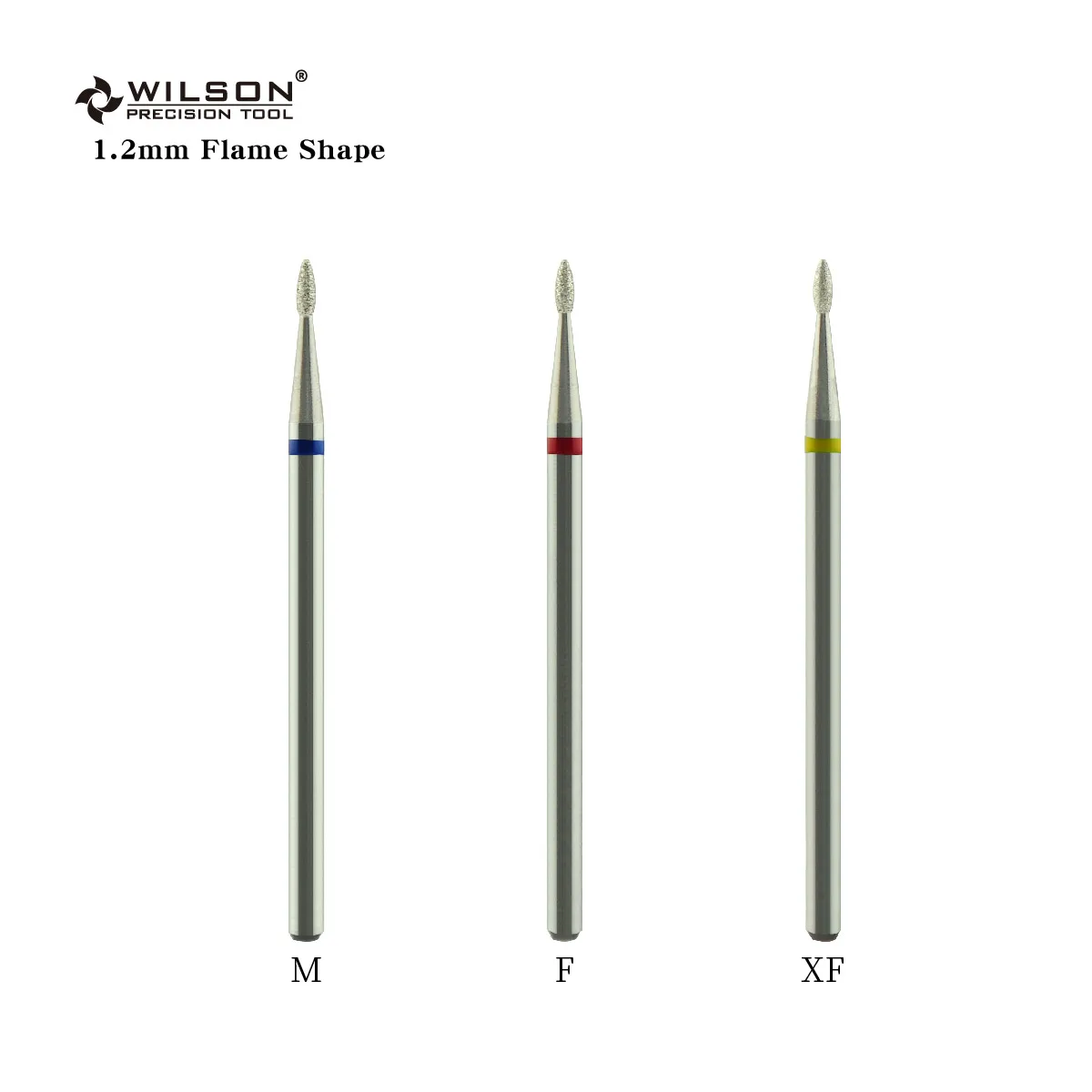 WILSON 1.2mm Flame Shape Diamond BitsTools Nails Cutters for manicure Drill Bits nails accessories free