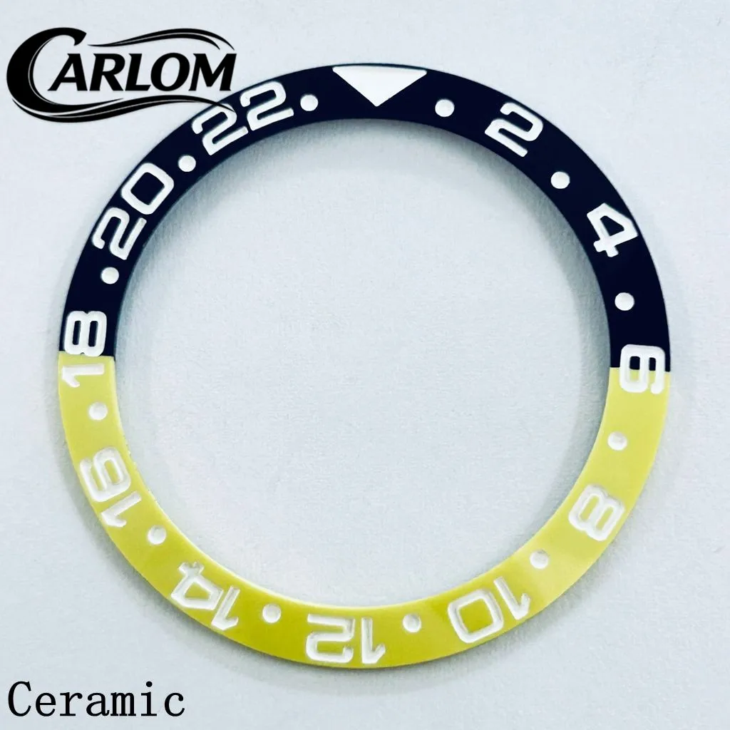 Multicolor GMT Aluminum/Ceramic Sloping Bezel Insert for 40mm Watch Case - Premium Watch Accessory